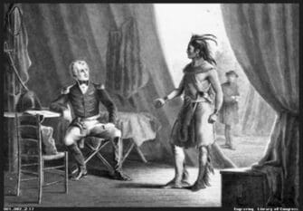 Depiction of Andrew Jackson and Chief William Weatherford, Treaty of Fort Jackson