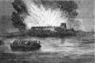 Blowing Up of Fort Barrancas in 1814, Pensacola