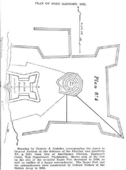 plan of Fort Gadsden, drawn by Captain J. Gadsden himself.