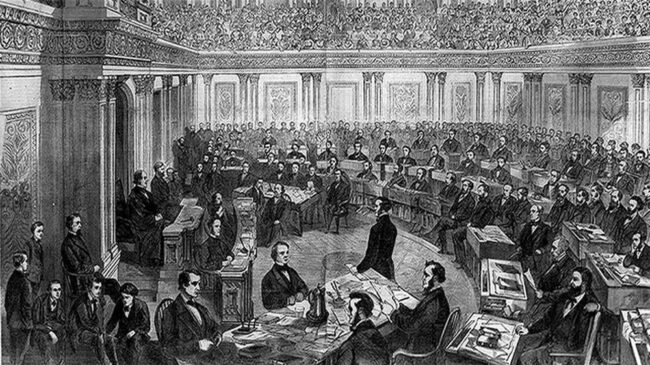 Feb. 24, 1868: President Andrew Johnson Impeached by House - Zinn ...