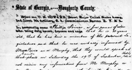 Affidavit of Philip Joiner, Albany, Georgia, Sept. 23, 1868.