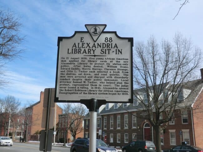 Alexandria, Virginia library sit-in historical marker