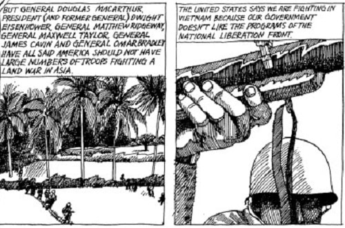 Sample page from "Vietnam: An Antiwar Comic Book" by Julian Bond.