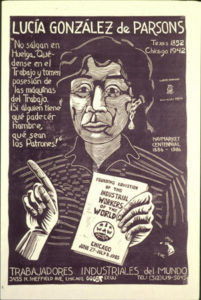 Lucy Parsons Linocut by Carlos Cortez | Zinn Education Project: Teaching People's History