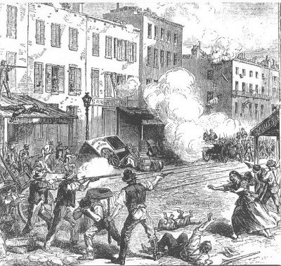 July 13-16, 1863: New York City Draft Riots (This Day in History) - Rioters and Federal troops clash | Zinn Education Project: Teaching People's History