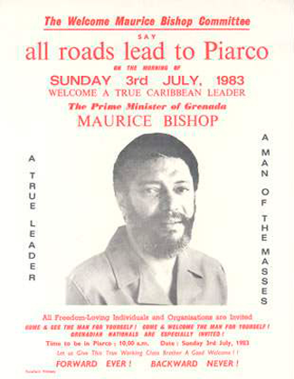 "Welcome Maurice Bishop" flyer | Zinn Education Project