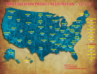 Map of User Registrations as of 12/31/15 | Zinn Education Project: Teaching People's History