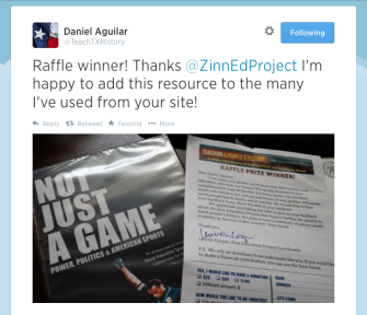Thankful Tweet from raffle winner Daniel Aguilar.