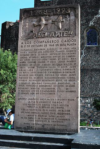 Monument at site of 1968 Mexico City Massacre.