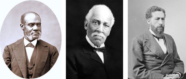 Cuban Anti-Slavery members Rev. Henry Highland Garnet, George T. Downing, and J.M. Langston. 