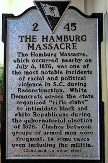 Hamburg Massacre Marker | Zinn Education Project: Teaching People's History