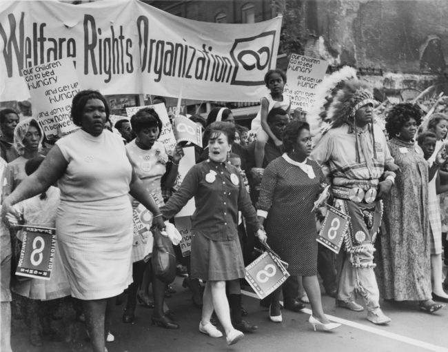 he National Welfare Rights Organization marching at the 1968 Poor People's Campaign.