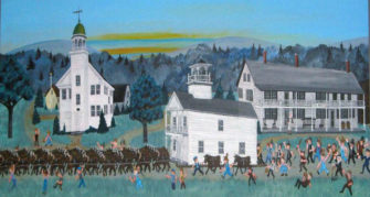 Painting of Noyes Academy Removal by Mikel Wells | Zinn Education Project: Teaching People's History
