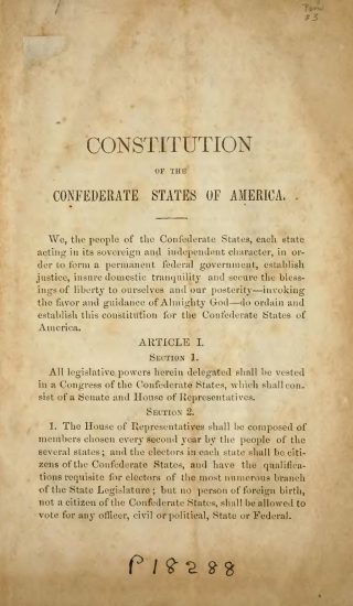Constitution of the Confederate States of America | Zinn Education Project