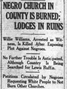 News clipping covering the Jenkins Co Georgia Riot of 1919