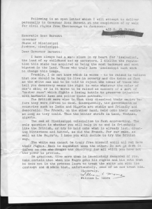 Moore's letter to the Mississippi Governor 1963