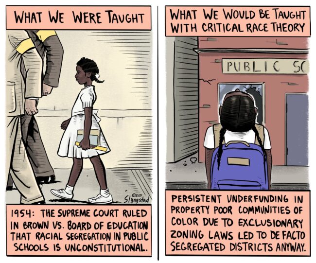 racial discrimination in schools cartoon