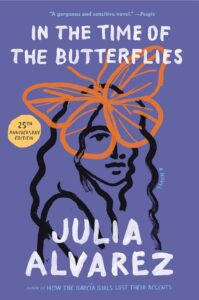 book cover showing sketch of woman's face with a sketch of a butterfly overlapping her.