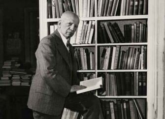 Carter G. Woodson in his library.