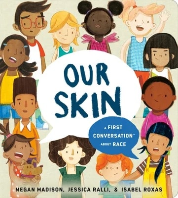Book cover illustration showing children of all different shapes, colors, and sizes.