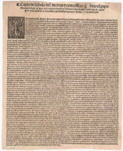 The bull (order) issued by Pope Alexander VI in 1493.