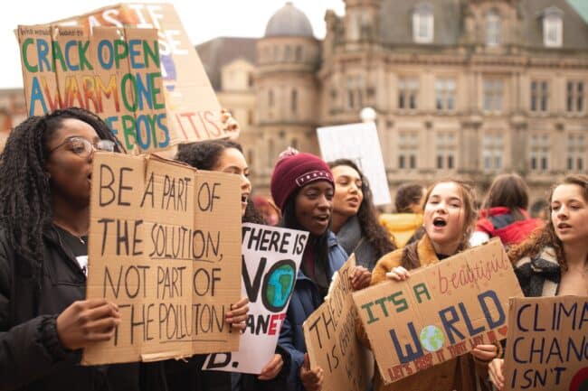 students protesting climate injustice