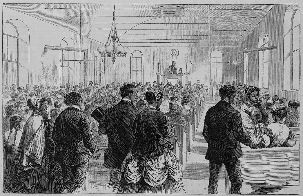 Sketch of people debating at the Colored Convention in Washington D.C.